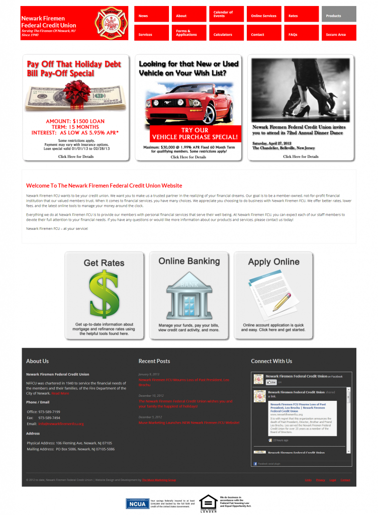 Newark Firemen Federal Credit Union website launches | The Muse Marketing Group