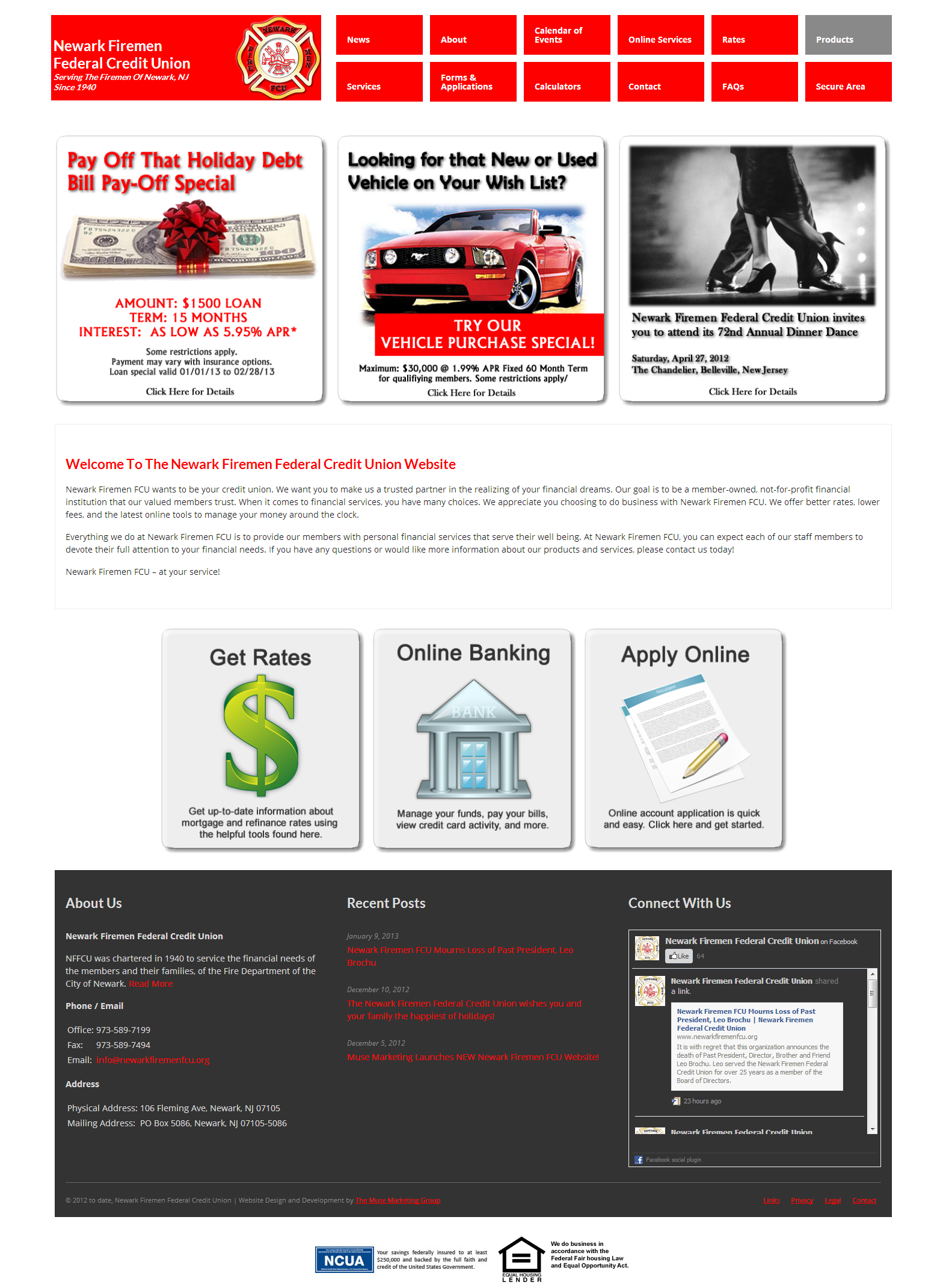 Muse Marketing introduces the new Newark Firemen Federal Credit Union Website